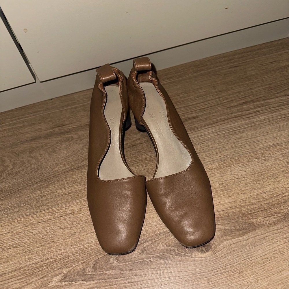 Gray Matters x Yuneho Khaki Women's Leather Shoes Size 37 1/2 - Picture 2 of 8